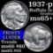 1937-p Buffalo Nickel 5c Grades GEM+ Unc