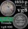 1853-p Seated Liberty Half Dime 1/2 10c Grades vg, very good