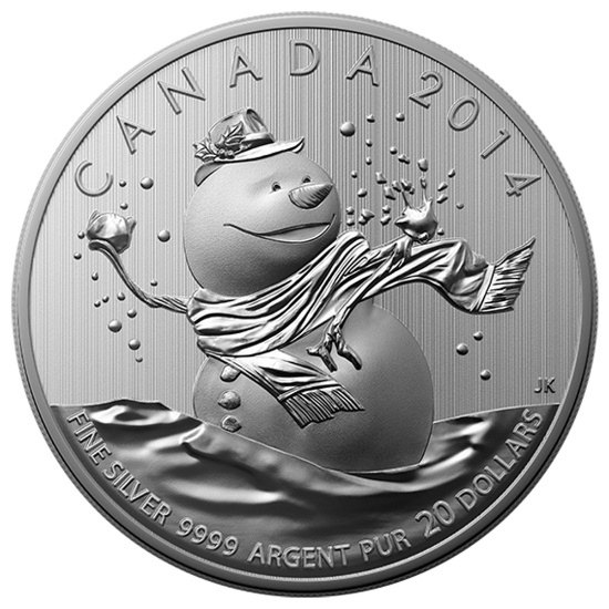 2014 1/4 oz Silver Snowman $20 .999 fine Royal Canadian Mint