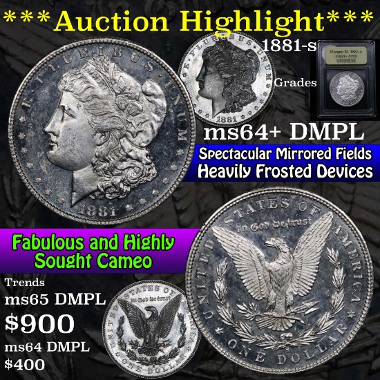 ***Auction Highlight*** 1881-s Morgan Dollar $1 Graded Choice Unc+ DMPL by USCG (fc)