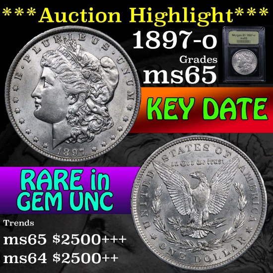 ***Auction Highlight*** 1897-o Morgan Dollar $1 Graded GEM Unc by USCG (fc)