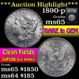 ***Auction Highlight*** 1890-p Morgan Dollar $1 Graded GEM Unc by USCG (fc)