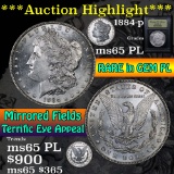 ***Auction Highlight*** 1884-p Morgan Dollar $1 Graded GEM Unc PL by USCG (fc)
