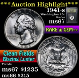 ***Auction Highlight*** 1941-s Washington Quarter 25c Graded GEM++ Unc by USCG (fc)