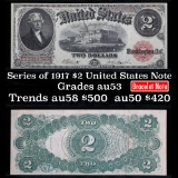 ***Auction Highlight*** Series of 1917 $2 Legal Tender Note, Teehee/Burke Grades Select AU (fc)