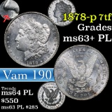 1878-p 7tf Vam190 Morgan Dollar $1 Grades Select Unc+ PL