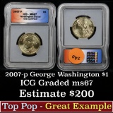 2007-p GEORGE WASHINGTON Presidential Dollar $1 Graded ms67 by ICG