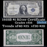 1935B $1 Blue Seal Silver Certificate Grades vf++