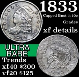 1833 Capped Bust Half Dime 1/2 10c Grades xf details