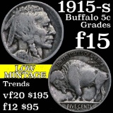 1915-s Buffalo Nickel 5c Grades f+