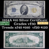 1934A $10 Silver Certificate North Africa, Signatures of Julian & Morgenthau Grades vf++