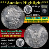 ***Auction Highlight*** 1886-p Morgan Dollar $1 Graded GEM+ UNC DMPL by USCG (fc)