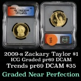 2009-s ZACHARY TAYLOR Proof Presidential $1 $1 Graded pr69 dcam By ICG