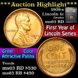 ***Auction Highlight*** 1909-s Lincoln Cent 1c Graded Select Unc RD by USCG (fc)