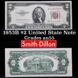 1953B $2 Red Seal United States Note Grades Choice AU