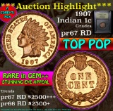 ***Auction Highlight*** 1907 Indian Cent 1c Graded pr67 RD by USCG (fc)