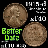 1915-d Lincoln Cent 1c Grades xf