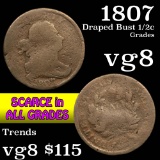 1807 Draped Bust Half Cent 1/2c Grades vg, very good