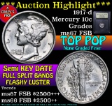 ***Auction Highlight*** 1917-d Mercury Dime 10c Graded GEM++ FSB by USCG (fc)
