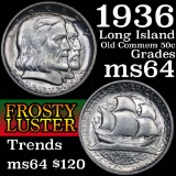 1936 Long Island Old Commem Half Dollar 50c Grades Choice Unc