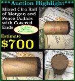 **Auction Highlight** Morgan & Peace $1 Mixed Roll Steel Strong Shotgun Wrapper w/Covered Ends (fc)