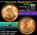 ***Auction Highlight*** 1918-p Lincoln Cent 1c Graded GEM++ RD by USCG (fc)