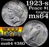 1923-s Peace Dollar $1 Grades Choice Unc