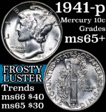 1941-p Mercury Dime 10c Grades GEM+ Unc