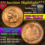 ***Auction Highlight*** 1907 Indian Cent 1c Graded GEM++ RD by USCG (fc)