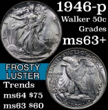 1946-p Walking Liberty Half Dollar 50c Grades Select+ Unc