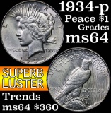 1934-p Peace Dollar $1 Grades Choice Unc