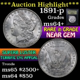 ***Auction Highlight*** 1891-p Morgan Dollar $1 Graded Choice+ Unc by USCG (fc)