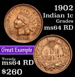 1902 Indian Cent 1c Grades Choice Unc RD