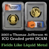 2007-s THOMAS JEFFERSON Proof Presidential $1 $1 Graded pr69 dcam by ICG