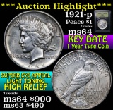 ***Auction Highlight*** 1921-p Peace Dollar $1 Graded Choice Unc by USCG (fc)