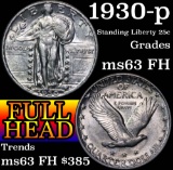 1930-p Standing Liberty Quarter 25c Grades Select Unc FH