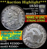***Auction Highlight*** 1830 Capped Bust Half Dollar 50c Graded Select+ Unc by USCG (fc)