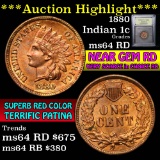 ***Auction Highlight*** 1880 Indian Cent 1c Graded Choice Unc RD by USCG (fc)