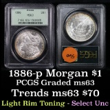 1886-p Morgan Dollar $1 Graded ms63 by PCGS