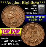 ***Auction Highlight*** 1904 Indian Cent 1c Graded GEM++ Unc BN by USCG (fc)