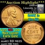 ***Auction Highlight*** 1918-s Lincoln Cent 1c Graded Select Unc RD by USCG (fc)