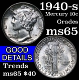 1940-s Mercury Dime 10c Grades GEM Unc