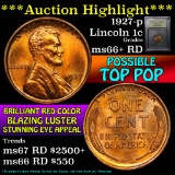 ***Auction Highlight*** 1927-p Lincoln Cent 1c Graded GEM++ RD by USCG (fc)