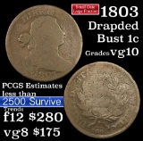 1803 Draped Bust Large Cent 1c Grades vg+