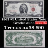 1963 $2 Red seal United States note Grades Choice AU/BU Slider