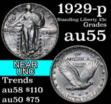 1929-p Standing Liberty Quarter 25c Grades Choice AU