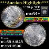 ***Auction Highlight*** 1878-p 8tf Morgan Dollar $1 Graded Choice+ Unc by USCG (fc)