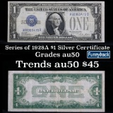 1928A $1 Blue Seal Silver Certificate Sigs Woods/Mellon Grades xf+ (fc)