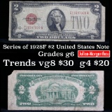 1928F $2 Red Seal United States Note Grades g+