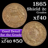 1865 Two Cent Piece 2c Grades xf